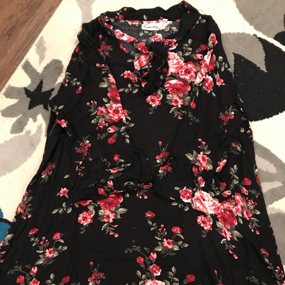Black & Red Rose Dress